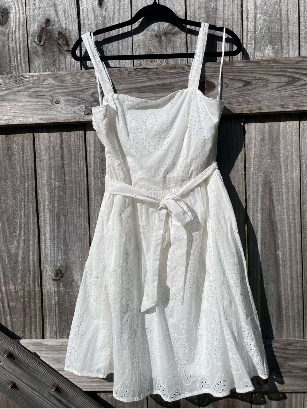 Calypso St. Barth White Eyelet Tie-Waist Mini Dress Sz 10